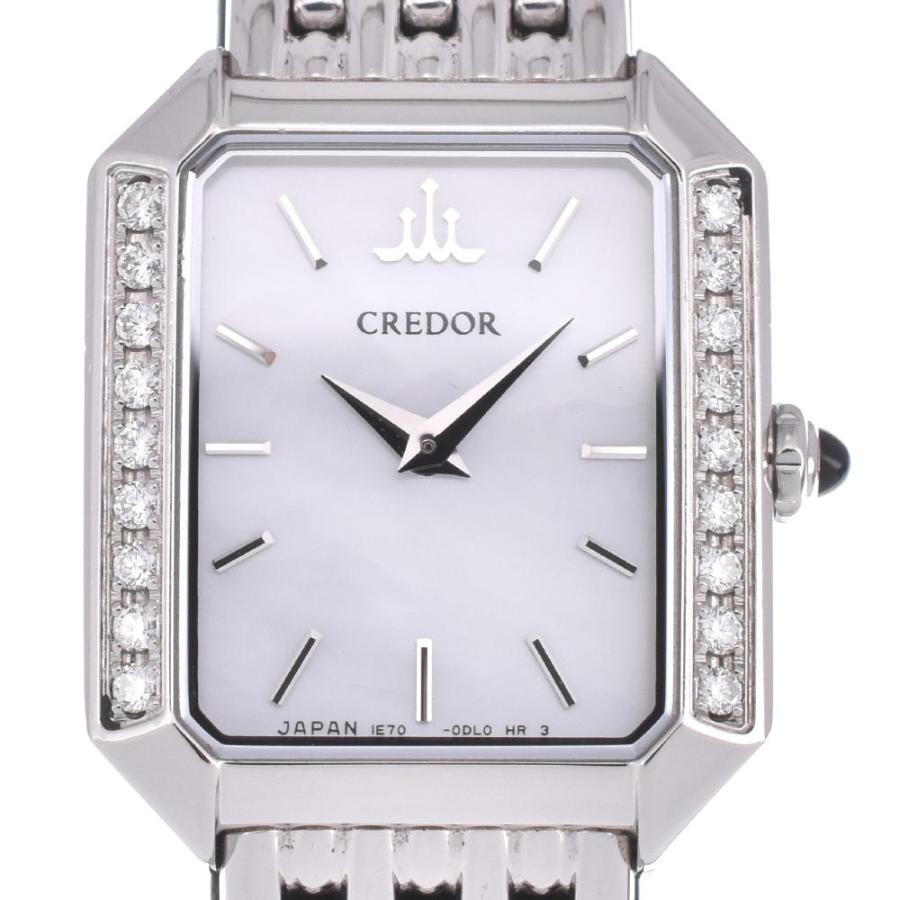 ✨SEIKO✨セイコー✨クレドール✨18KT✨シルバー文字盤✨クォーツ✨腕時計✨ SEIKO（セイコー） △ SEIKO 1E70-0CG0 クレドール シグノ ダイヤ