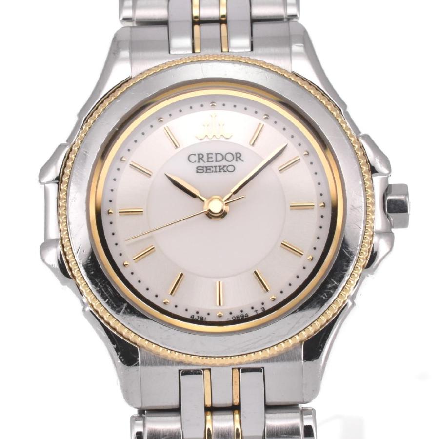 SEIKO △ セイコー 4J81-0B10 クレドール K18/SS クォーツ レディース  