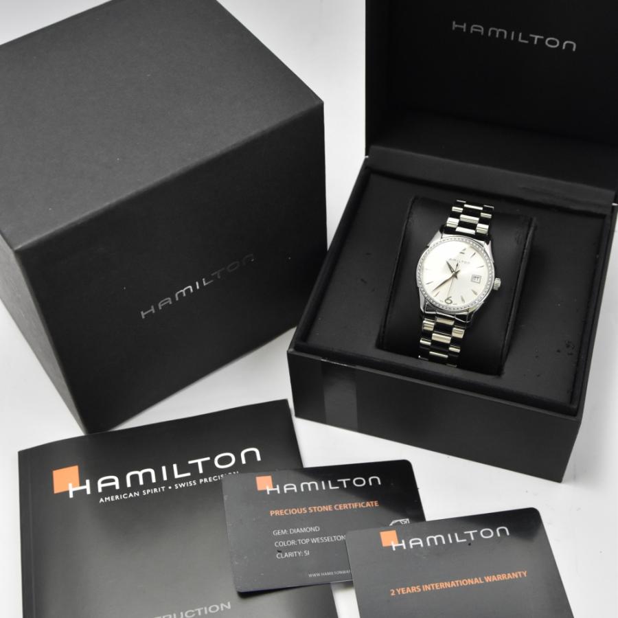 ハミルトン HAMILTON H323810 ジャズマスター ダイヤベゼル デイト クォーツ レディース 美品 箱・保証書付き H#127673｜aonohappa｜07