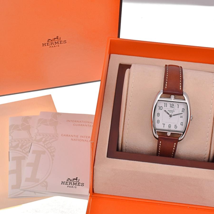 エルメス HERMES CT1.710 ケープコッド デイト SS/レザー クォーツ ユニセックス 良品 M#129483｜aonohappa｜08