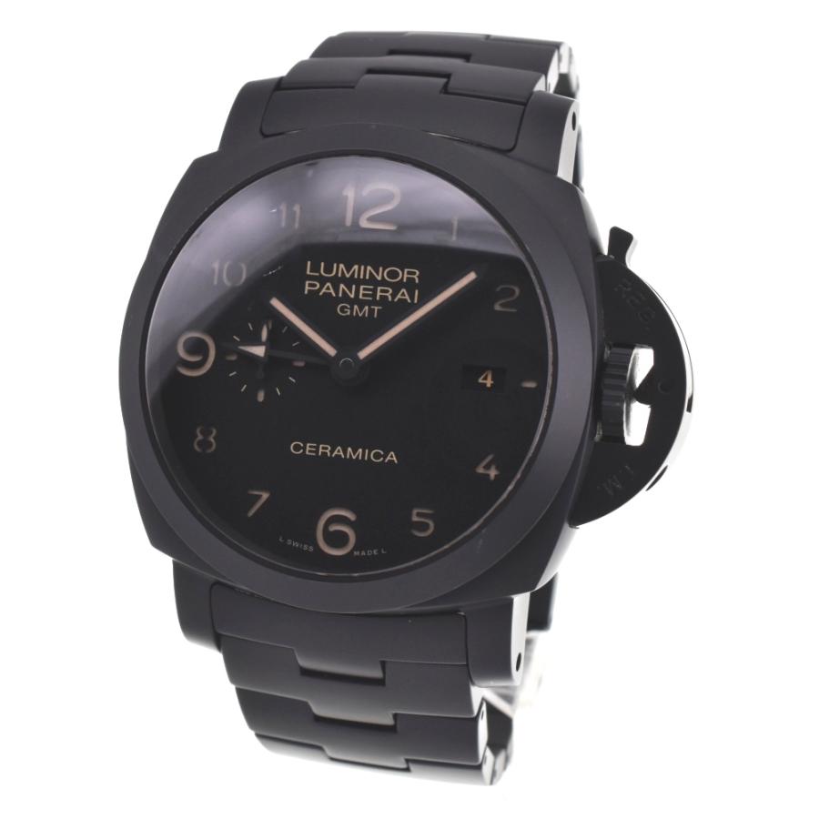 パネライ PANERAI PAM00438 ルミノール 1950 3DAYS GMT トゥットネロ スモールセコンド デイト 自動巻き メンズ 美品 E#131018｜aonohappa｜02