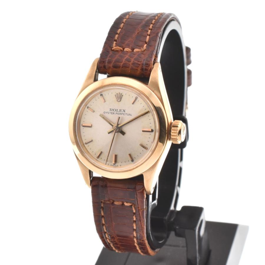 ROLEX Oyster Perpetual k18 金無垢6618 幻の逸品1966年18金無垢パベ模様フル彫金モデル☆ロレックス