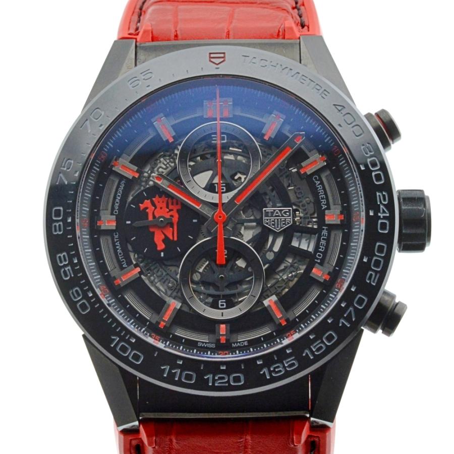 タグホイヤー TAG HEUER CAR2A1J カレラ キャリバーホイヤー01 マンチェスター・ユナイテッド 自動巻き メンズ 美品 内箱付き_921764 TAG HEUER（タグ・ホイヤー） TAG HEUER CAR2A1J.FC6416 カレラ