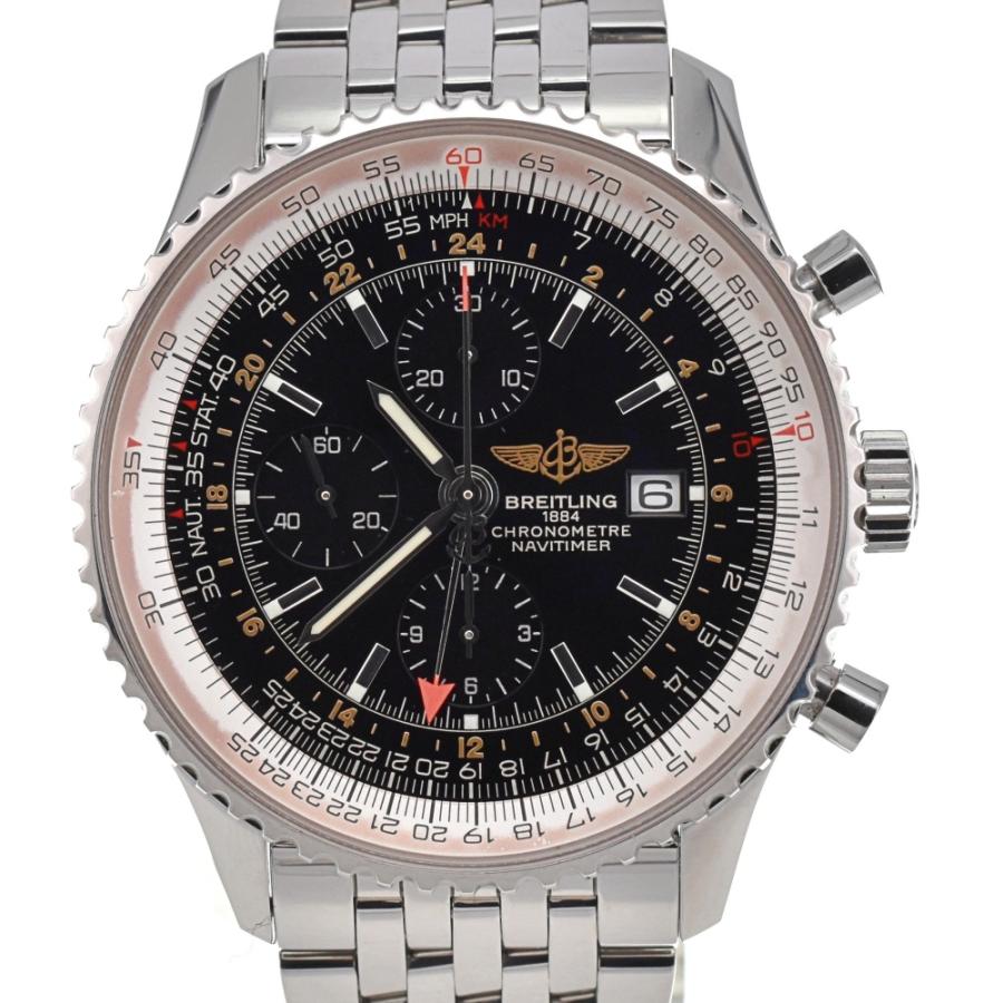 ブライトリング BREITLING A24322 ナビタイマー ワールド クロノグラフ GMT 自動巻き メンズ 良品 _766111 ブライトリング（BREITLING） 値下 BREITLING A24322 ナビタイマー