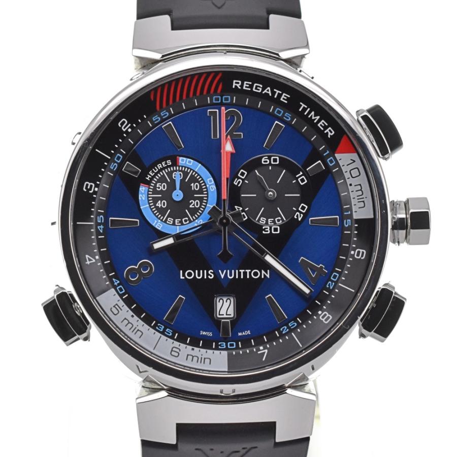 ルイ・ヴィトン Q102D タンブール レガッタ クロノ アラーム Qz美品