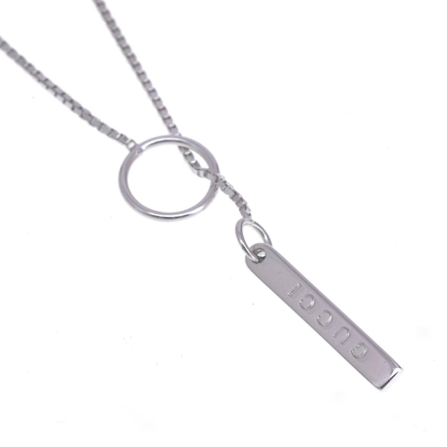 GUCCI（グッチ） ラリアット ネックレス K18WG メンズ 箱付き S#139278