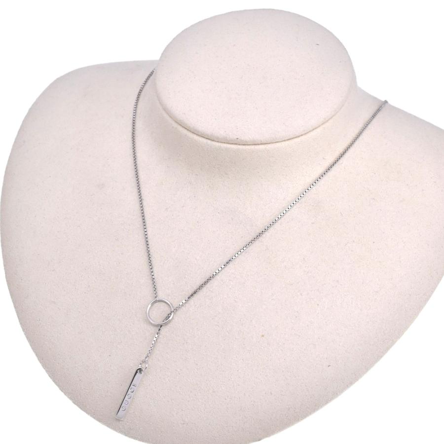 GUCCI（グッチ） ラリアット ネックレス K18WG メンズ 箱付き S#139278