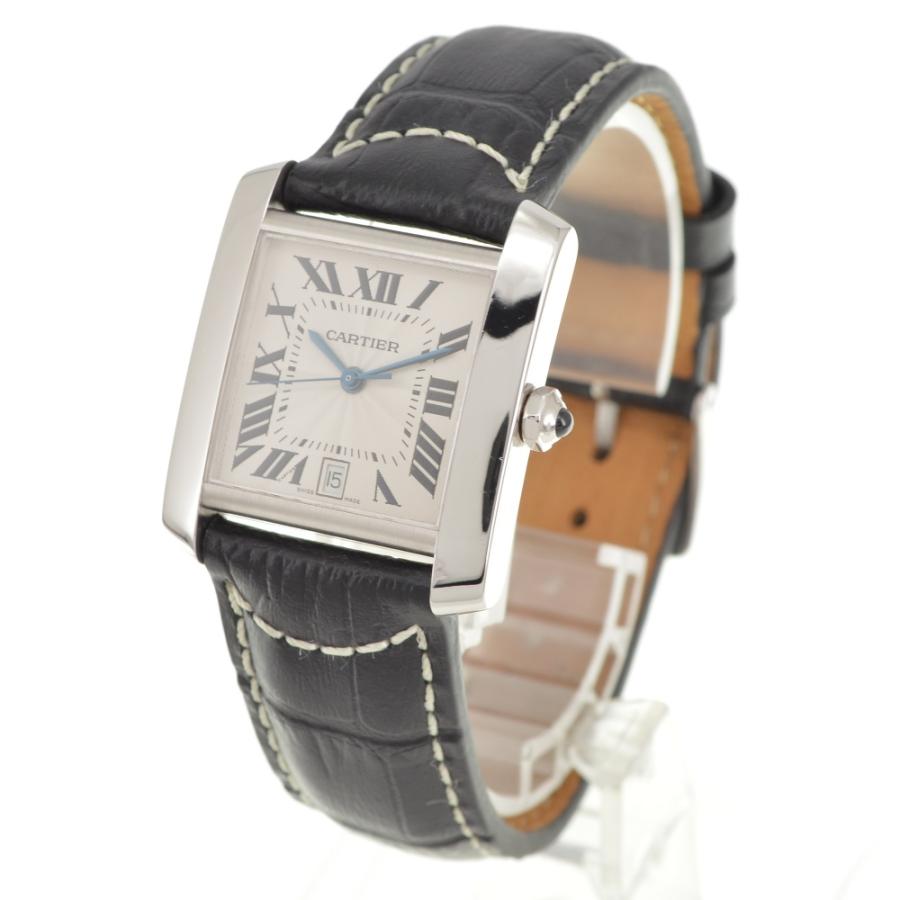 カルティエ CARTIER W50011S3 タンクフランセーズLM K18WG デイト 自動巻き メンズ _737274 Cartier（カルティエ） CARTIER W50011S3 タンクフランセーズ LM