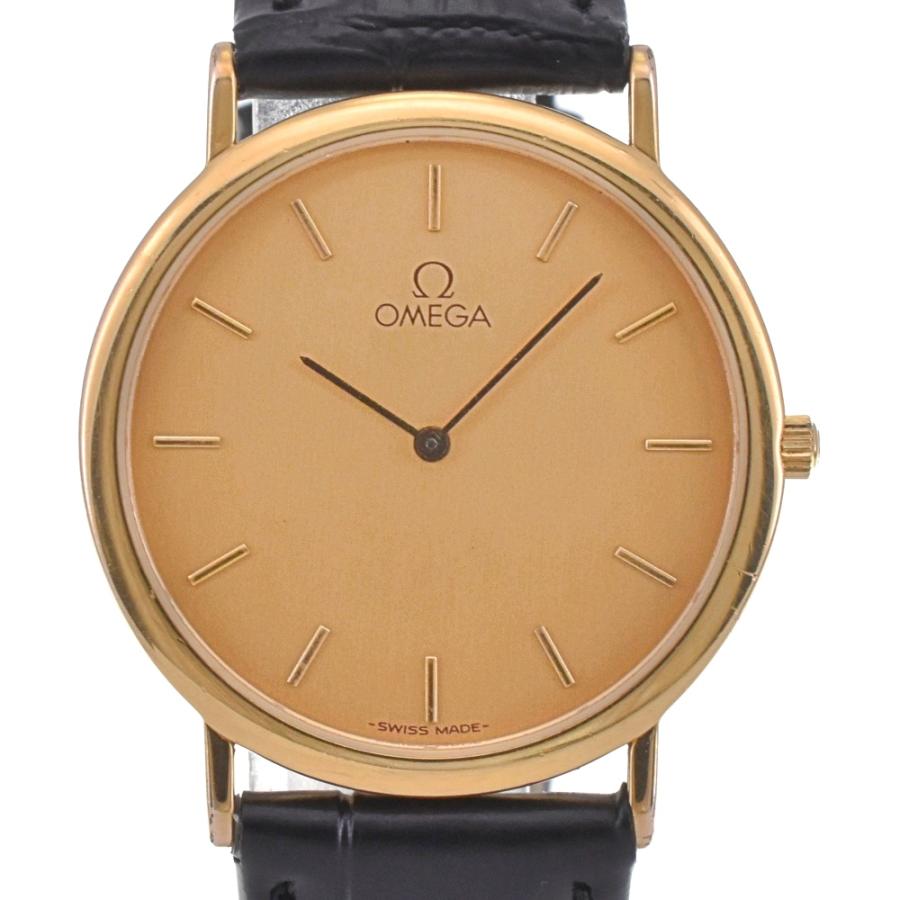 OMEGA（オメガ） デビル GP/レザー クォーツ メンズ 良品 H#142403
