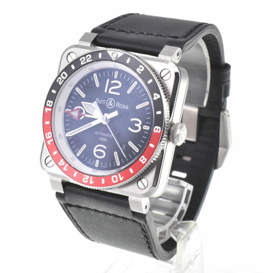 ベル＆ロス Bell＆Ross BR0393-BL-ST/SCA BR03 GMT BLACK SS/ラバー 自動巻き メンズ 美品 箱・保証書付き J#142682 | ベル&ロス | 01