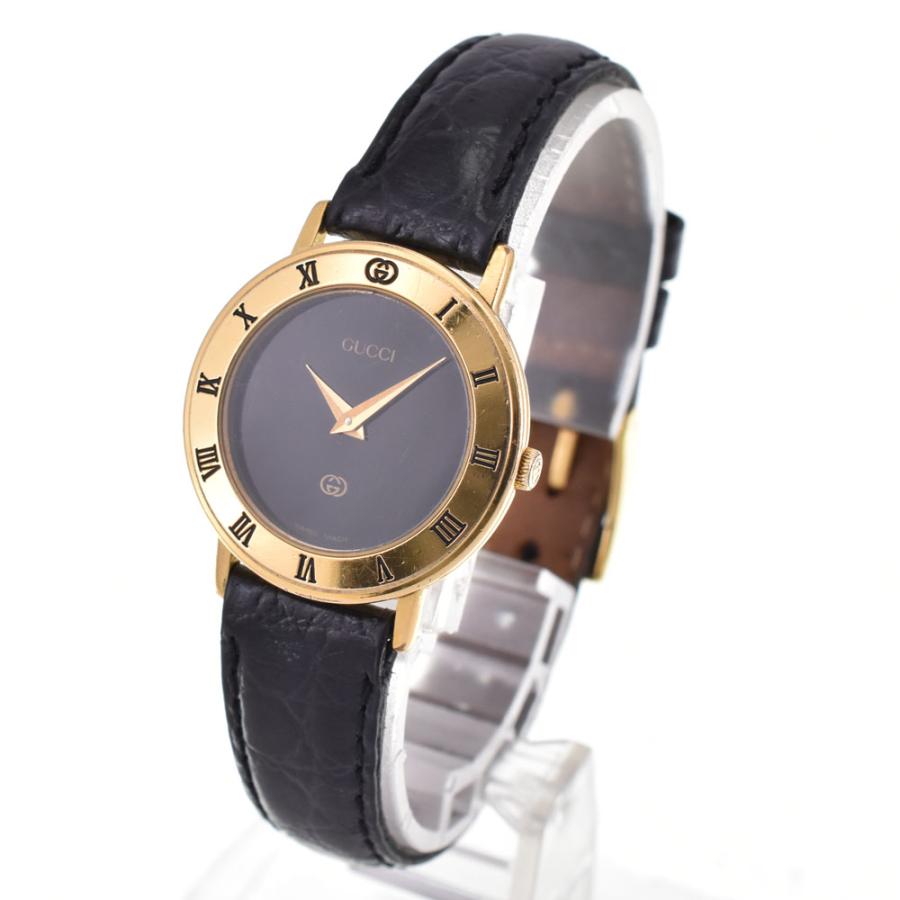 GUCCI（グッチ） GUCCI 3000L GP/レザー クォーツ レディース R#143628