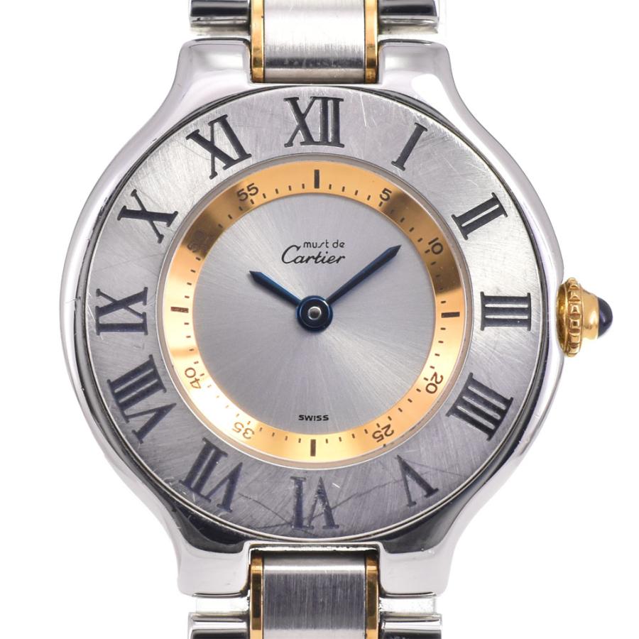 Cartier（カルティエ） CARTIER W10075R6 マスト21 ヴァンティアン SS/GP クォーツ レディース 良品 A# ...