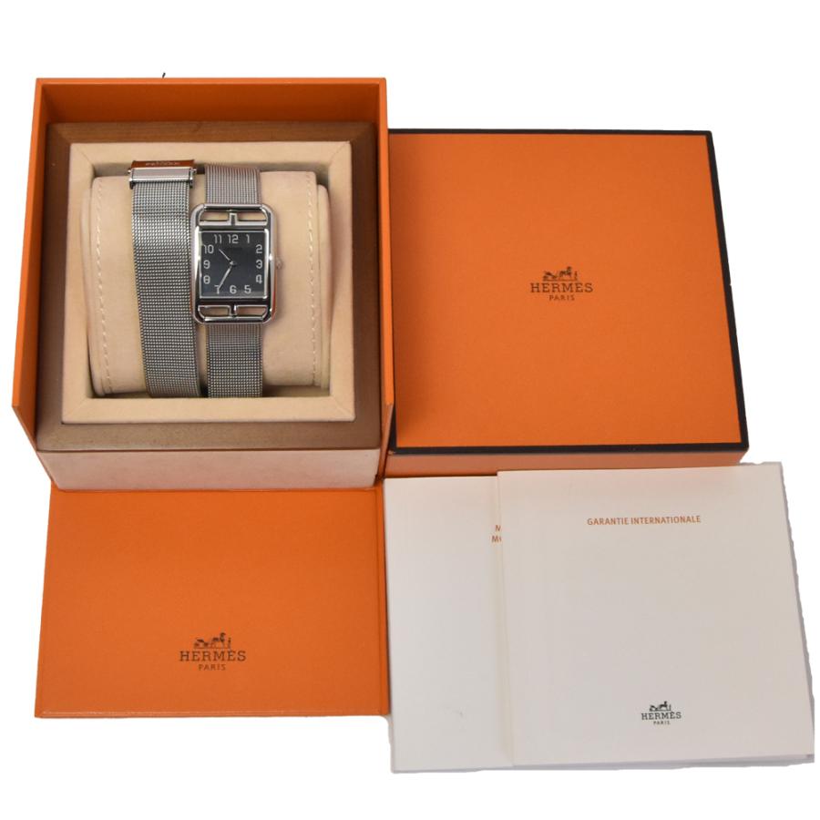 HERMESエルメス ケープコッドCC2.710クォーツ レディース新品仕上げ済 エルメス ケープコッド CC2.710 グレー ユニセックス 時計 【中古