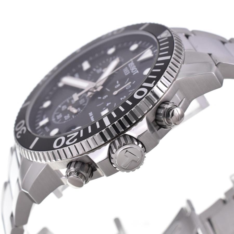 値下 ティソ TISSOT T120417A シースター クロノグラフ クォーツ メンズ 美品 箱・保証書付き I#144881の画像