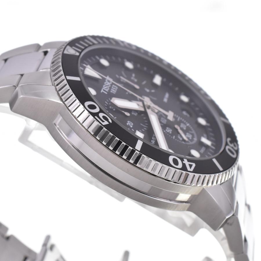 値下 ティソ TISSOT T120417A シースター クロノグラフ クォーツ メンズ 美品 箱・保証書付き I#144881の画像