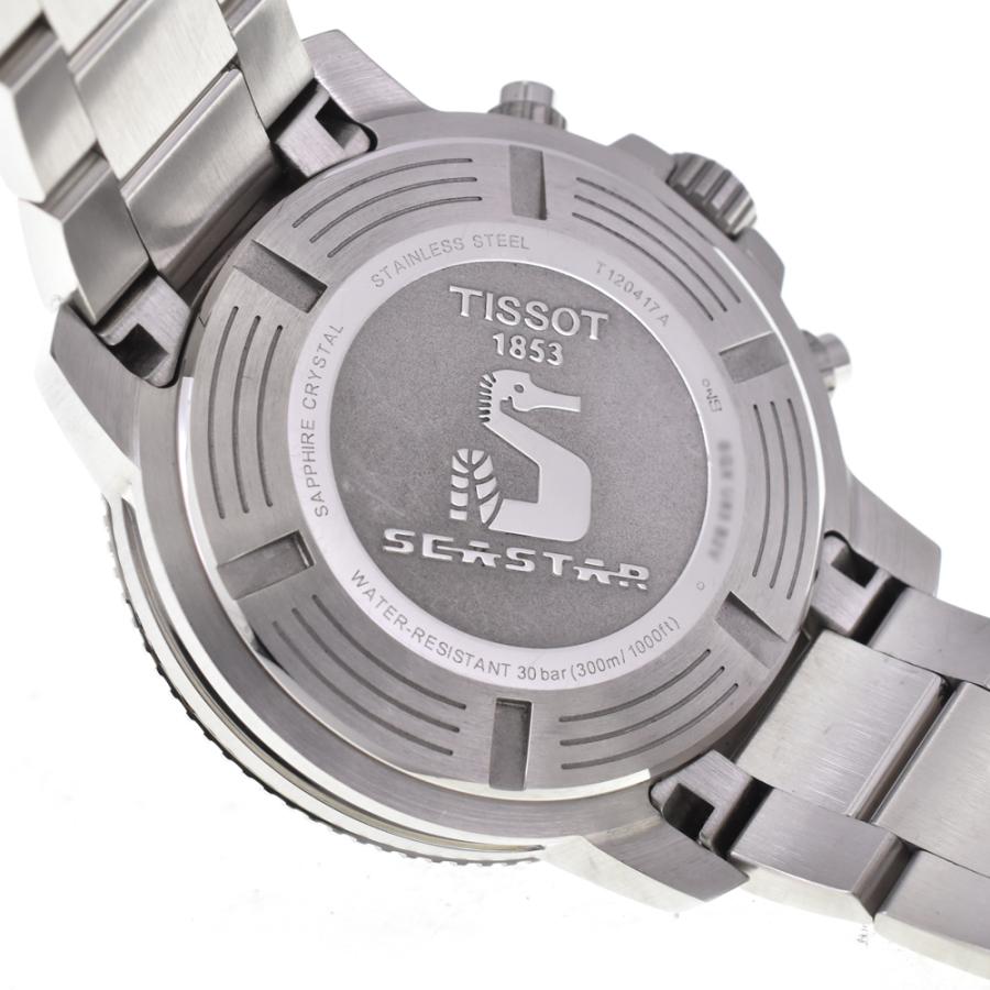 値下 ティソ TISSOT T120417A シースター クロノグラフ クォーツ メンズ 美品 箱・保証書付き I#144881の画像