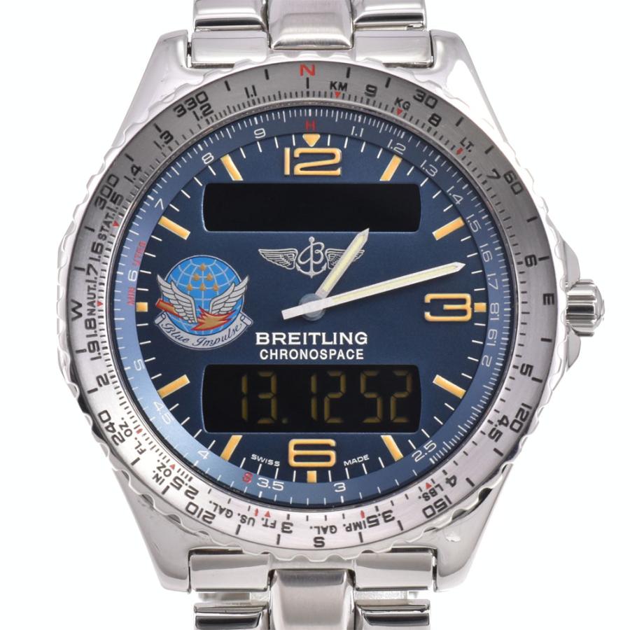 クロノスペース メンズ腕時計 SS 黒文字盤 クオーツ A56012.1 ブライトリング（BREITLING） BREITLING A56012.1 クロノスペース
