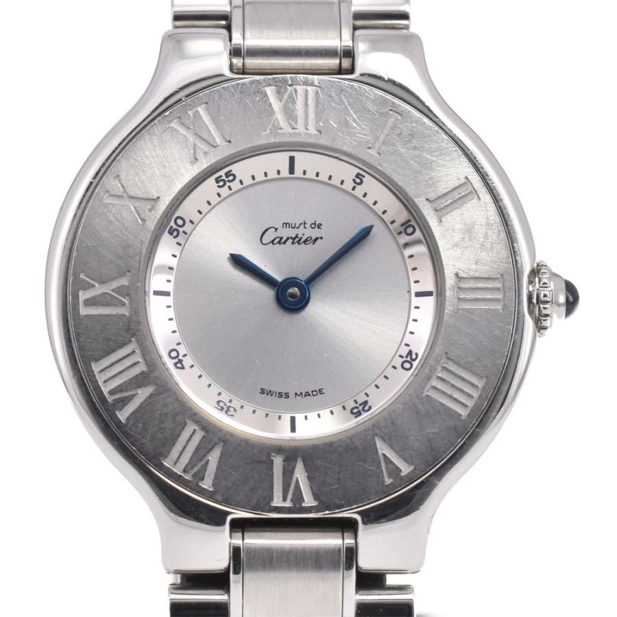 Cartier カルティエ マスト21 シルバー文字盤 SS/QZ ステンレス クォーツ 腕時計 W10109T2 Cartier - Cartier カルティエ マスト21 シルバー文字盤 SS/QZ