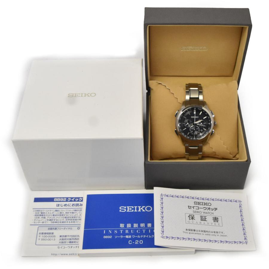 セイコー SEIKO 8B92-0AA0 ブライツ クロノグラフ ソーラー電波 メンズ 良品 箱・保証書付き A#146568の画像