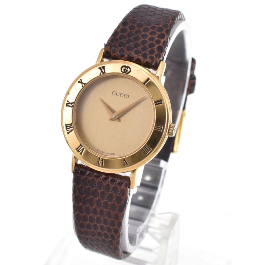 GUCCI（グッチ） GUCCI 3000.2.L GP/レザー ゴールド クォーツ