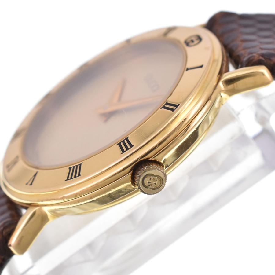 GUCCI（グッチ） GUCCI 3000.2.L GP/レザー ゴールド クォーツ