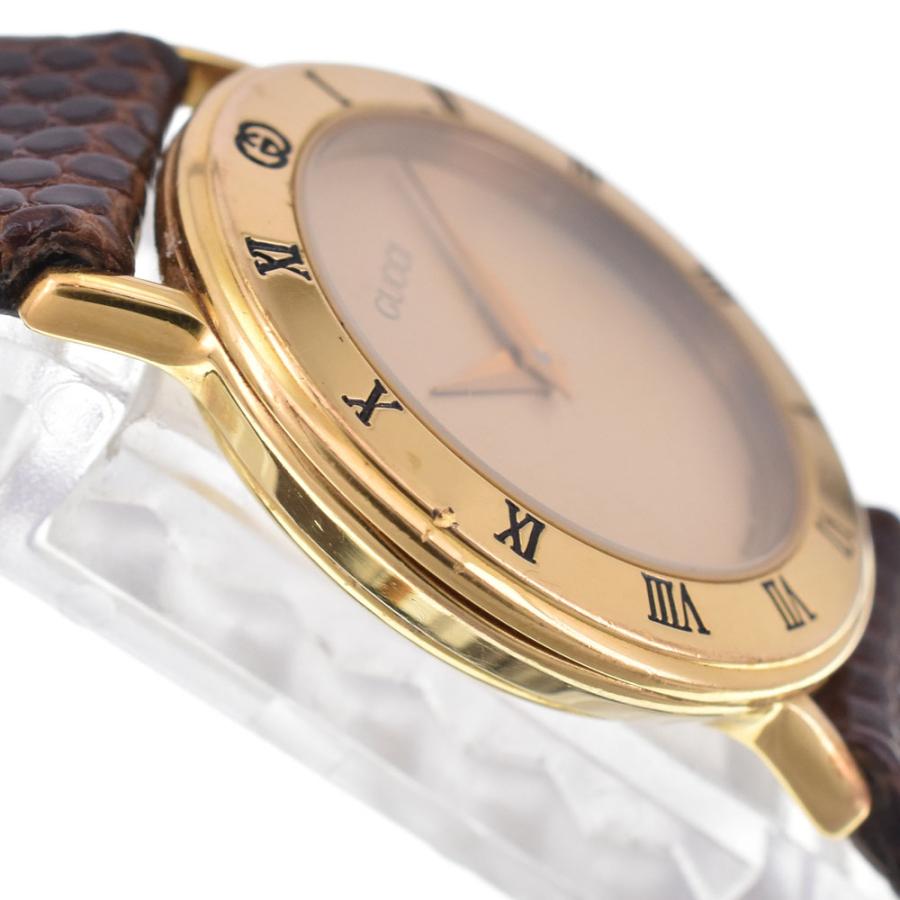 GUCCI（グッチ） GUCCI 3000.2.L GP/レザー ゴールド クォーツ