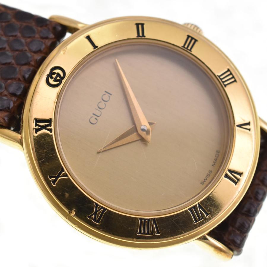 GUCCI（グッチ） GUCCI 3000.2.L GP/レザー ゴールド クォーツ