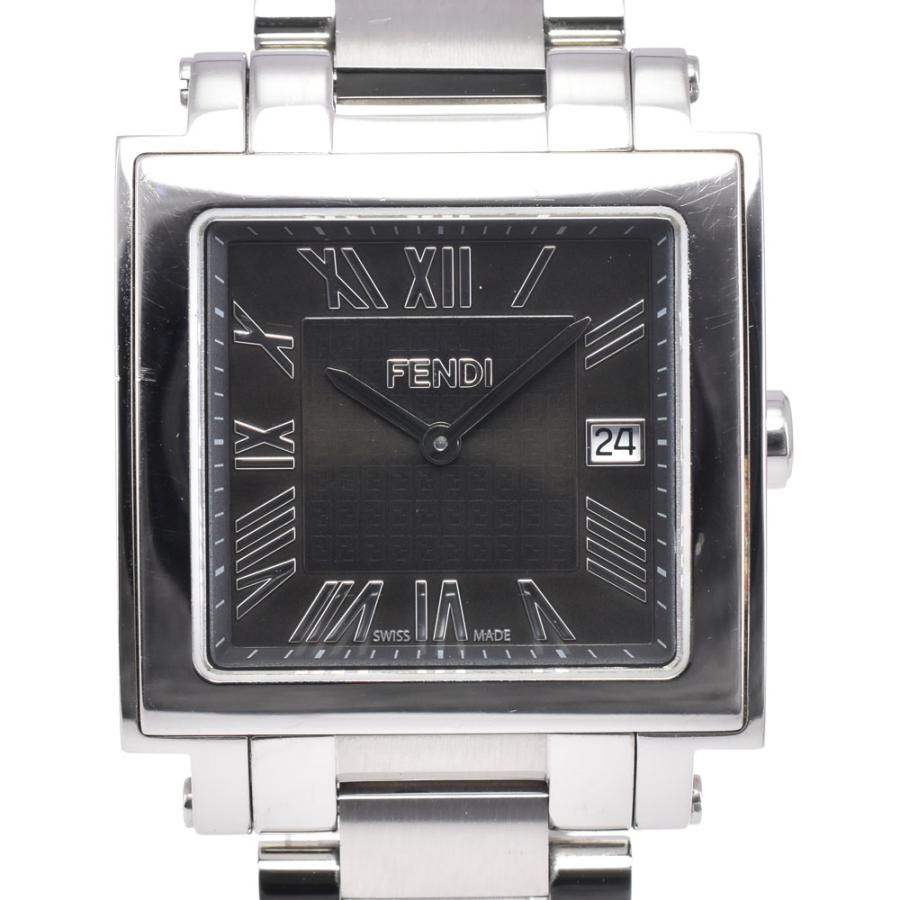 FENDI（フェンディ） FENDI 60500G クアドロ ブラック クォーツ メンズ 