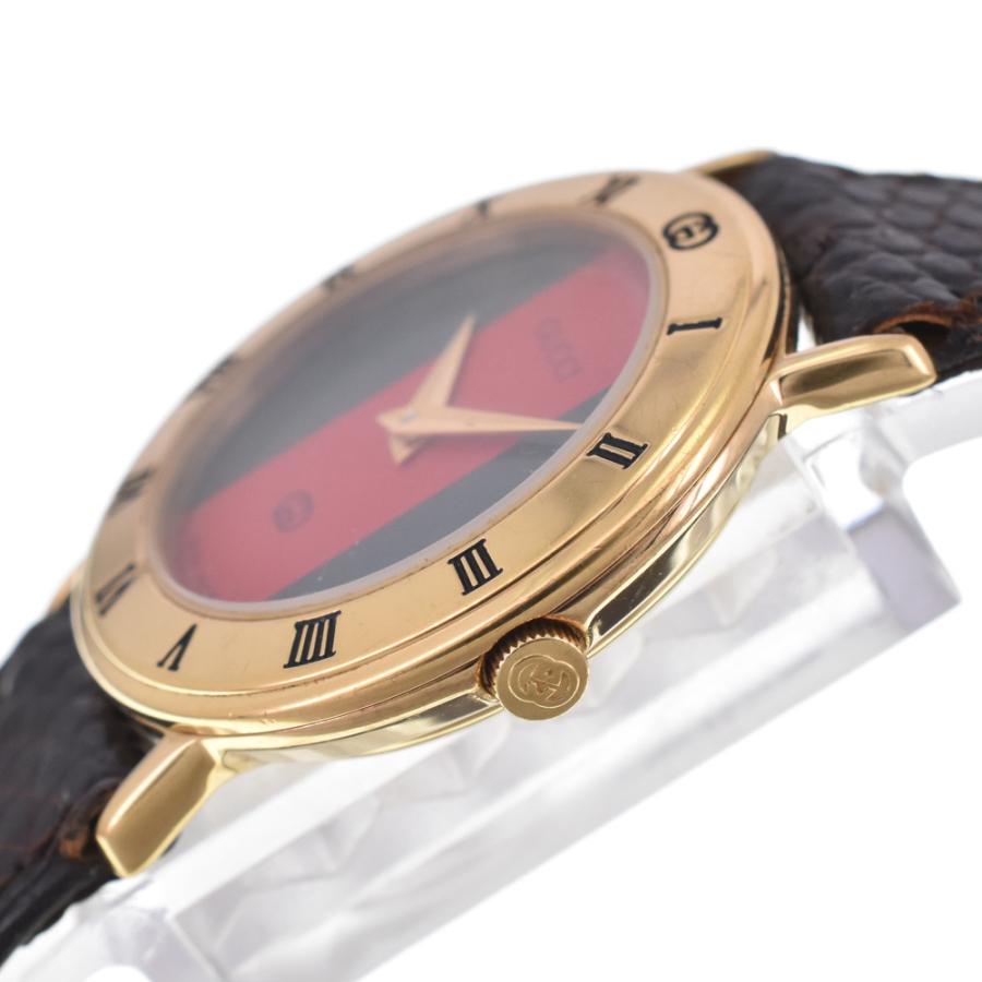 GUCCI(グッチ) 腕時計 3000L レディース 型押し加工 グリーン×レッド GUCCI（グッチ） GUCCI 3000L GP レッド/グリーン クォーツ レディース