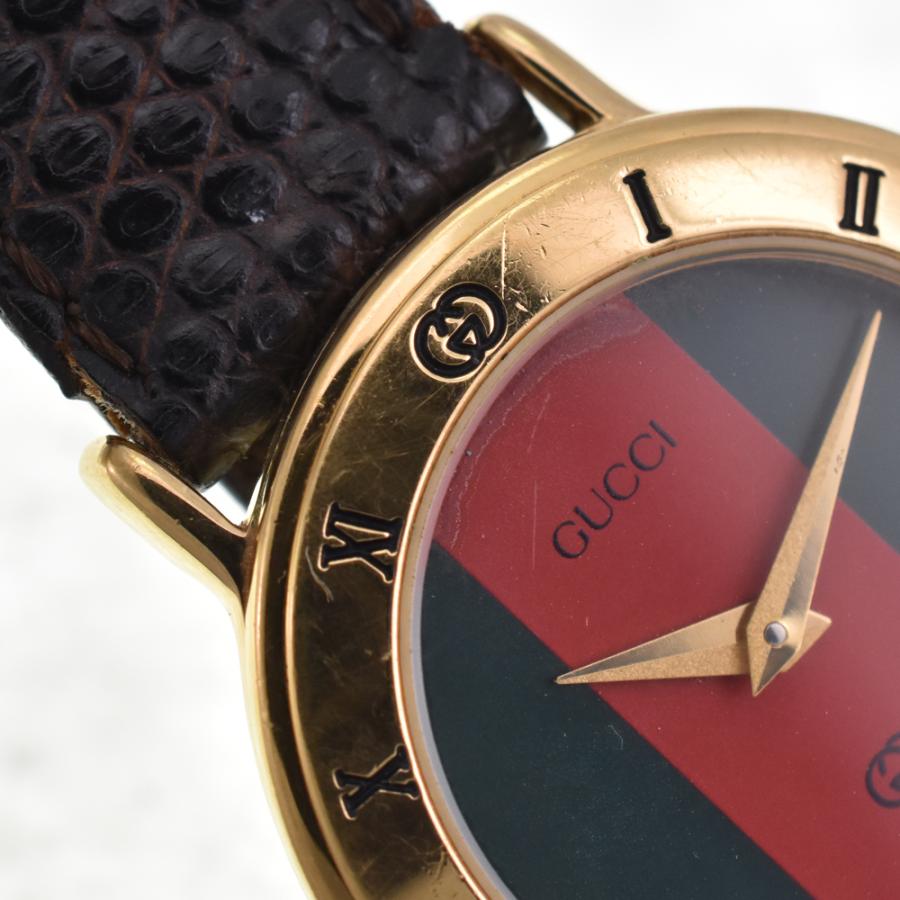 GUCCI（グッチ） GUCCI 3000L GP レッド/グリーン クォーツ レディース