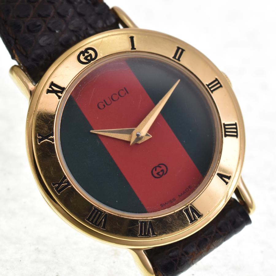 GUCCI（グッチ） GUCCI 3000L GP レッド/グリーン クォーツ レディース