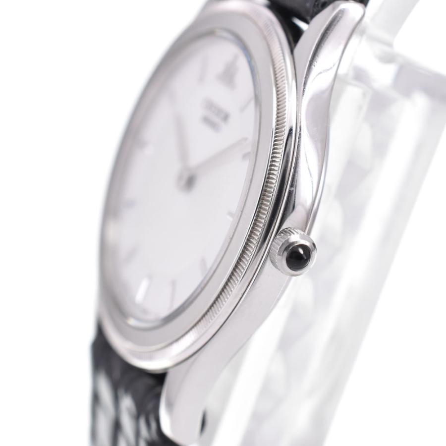 セイコー SEIKO 5A74-2010 クレドール デイト　K18WGベゼル クォーツ レディース 美品 B#146834の画像