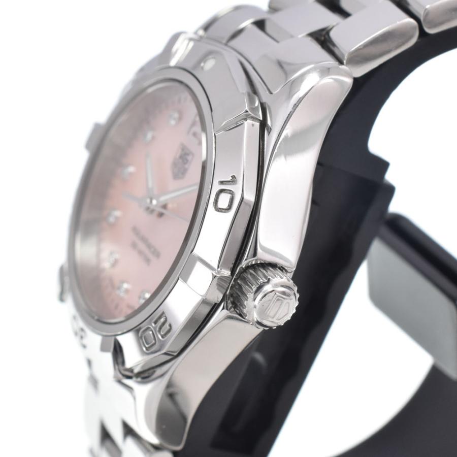 タグホイヤー TAG HEUER WAF141A アクアレーサー 10P ダイヤモンド ピンクシェル クォーツ レディース 良品 腕時計 I#147425の画像