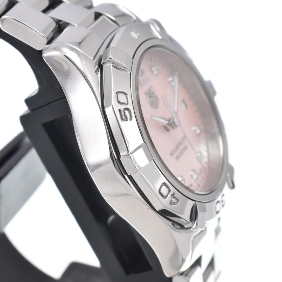タグホイヤー TAG HEUER WAF141A アクアレーサー 10P ダイヤモンド ピンクシェル クォーツ レディース 良品 腕時計 I#147425の画像