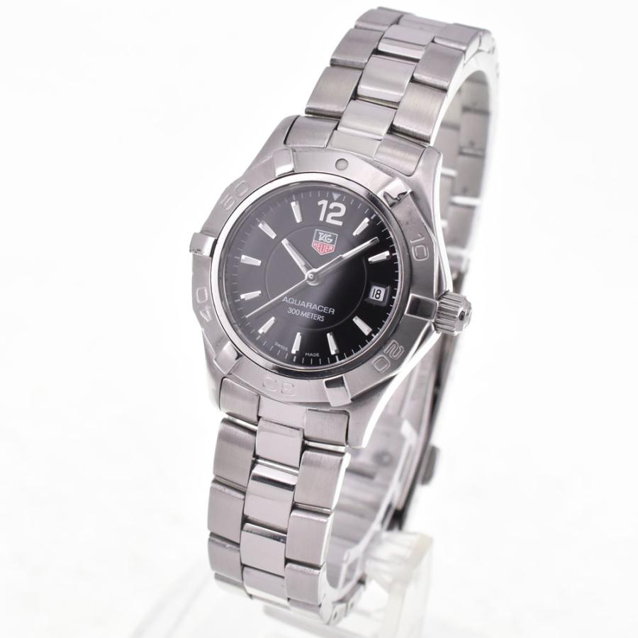 タグホイヤー TAG HEUER WAF141A アクアレーサー ブラック クォーツ レディース 良品 保証書付き 腕時計 I#147428の画像