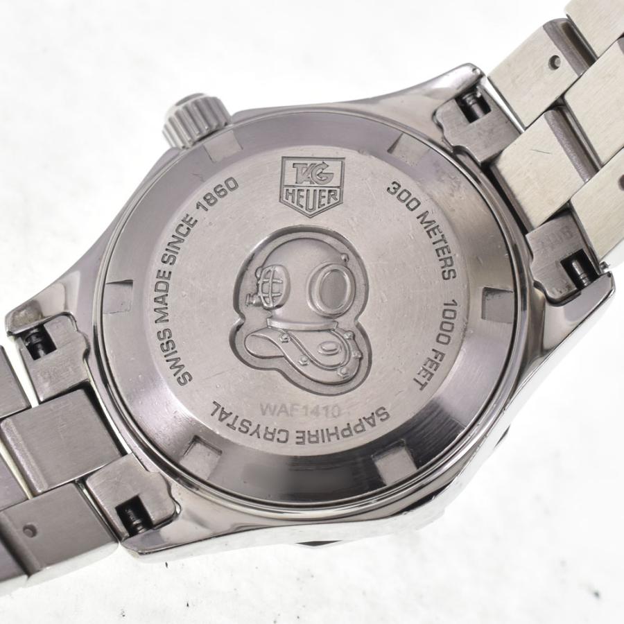 タグホイヤー TAG HEUER WAF141A アクアレーサー ブラック クォーツ レディース 良品 保証書付き 腕時計 I#147428の画像