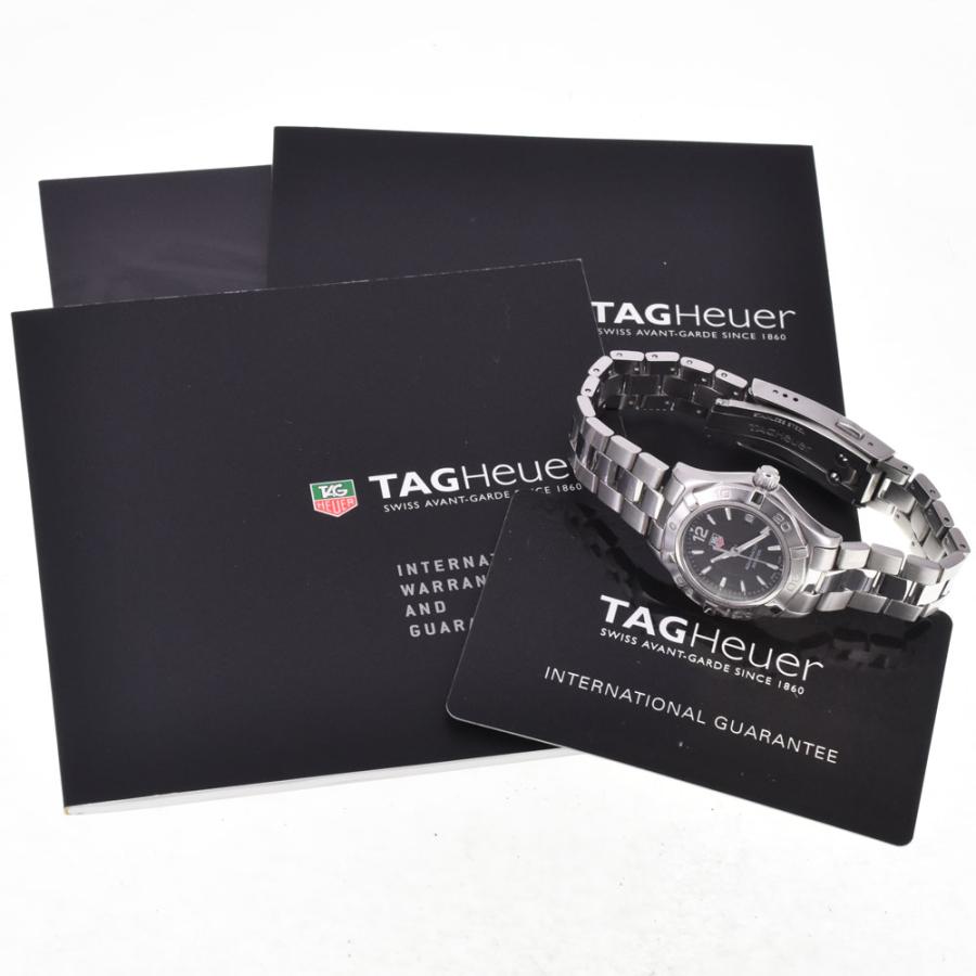 タグホイヤー TAG HEUER WAF141A アクアレーサー ブラック クォーツ レディース 良品 保証書付き 腕時計 I#147428の画像