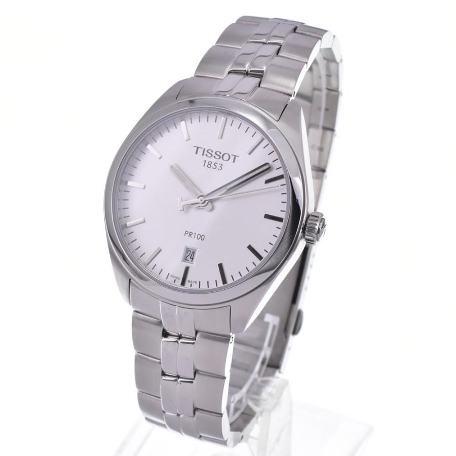 ティソ TISSOT T101410A PR100 デイト シルバー クォーツ メンズ 美品 保証書付き 腕時計 I#147601の画像