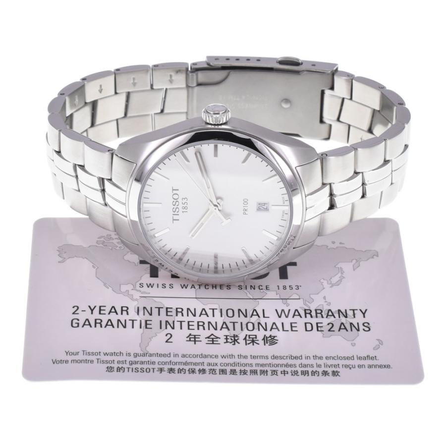ティソ TISSOT T101410A PR100 デイト シルバー クォーツ メンズ 美品 保証書付き 腕時計 I#147601の画像