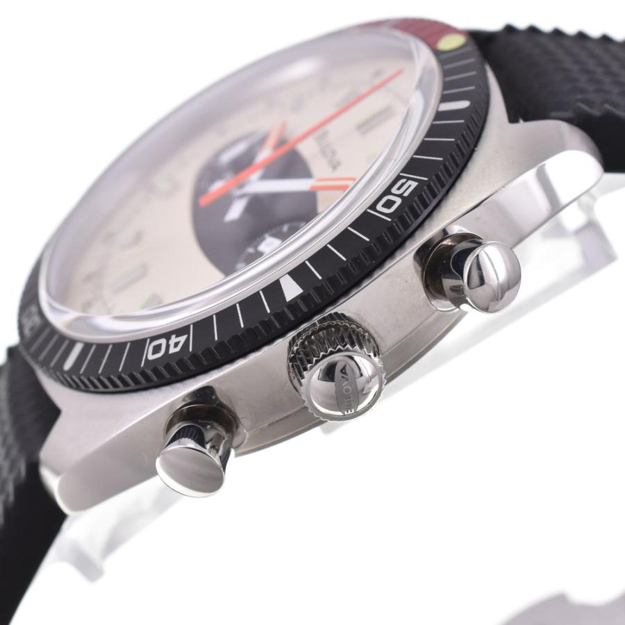 ブローバ BULOVA 98A252 アーカイブシリーズ サーフボード クロノ ベージュ クォーツ メンズ 美品 内箱・保証書付き 腕時計 G#147710の画像