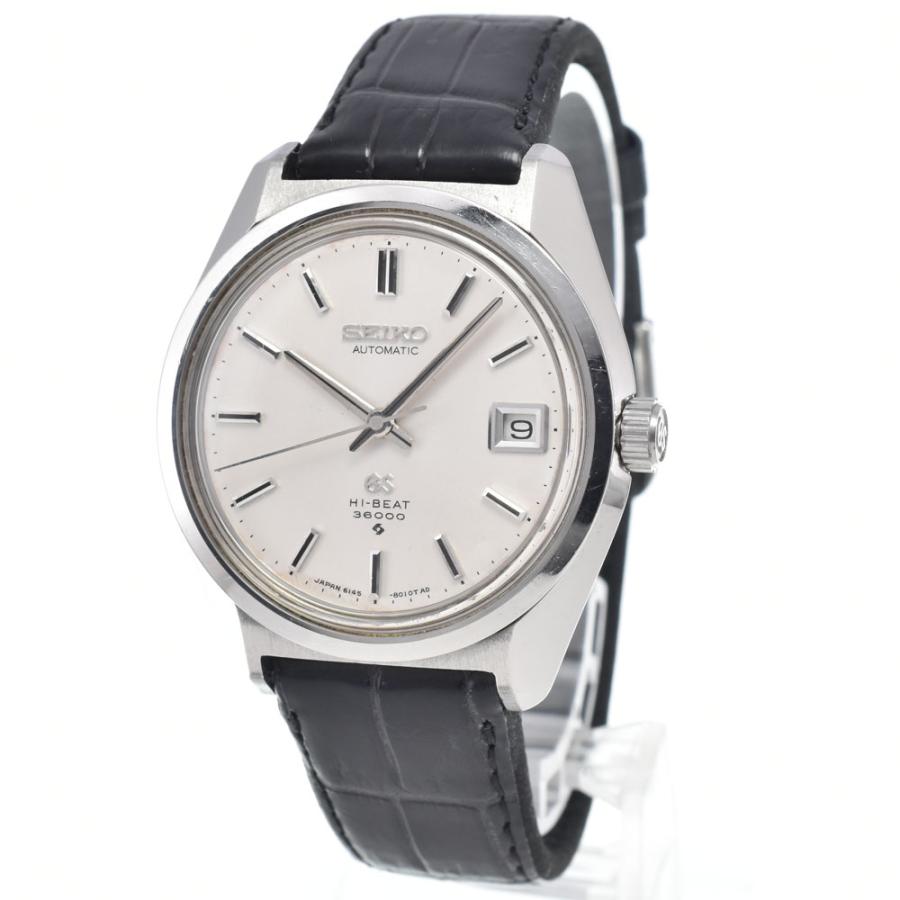 セイコー SEIKO 6145-8000 グランドセイコー HI-BEAT 36000 Cal.6145A シルバー 自動巻き メンズ 良品 腕時計 J#147914の画像