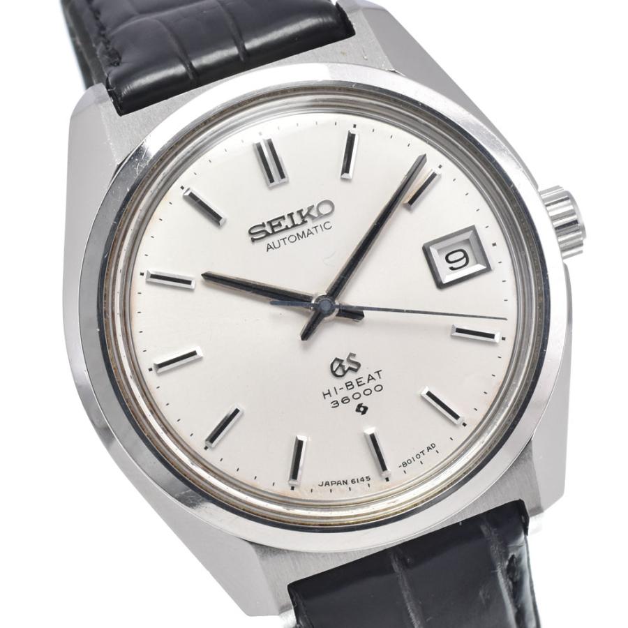 セイコー SEIKO 6145-8000 グランドセイコー HI-BEAT 36000 Cal.6145A シルバー 自動巻き メンズ 良品 腕時計 J#147914の画像