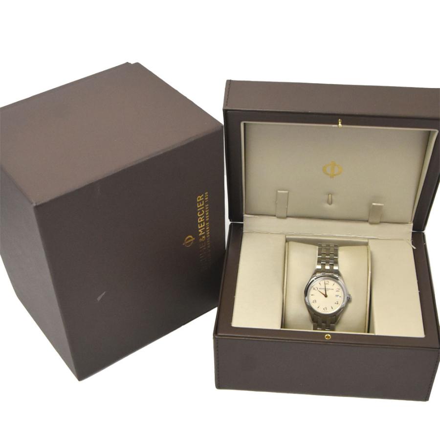 ボーム＆メルシェ Baume & Mercier M0A10150 クリフトン シルバー クォーツ レディース 美品 箱付き 腕時計 I#147965の画像