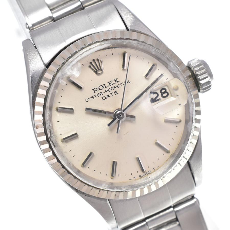 ロレックス ROLEX 6517 ヴィンテージ オイスターパーペチュアル デイト WGベゼル Cal.1161 シルバー 自動巻き レディース 良品 腕時計 N#148564 | ROLEX | 07