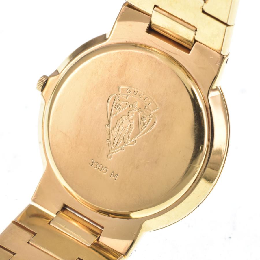 GUCCI（グッチ） GUCCI 3300M GP ブラック クォーツ メンズ 良品