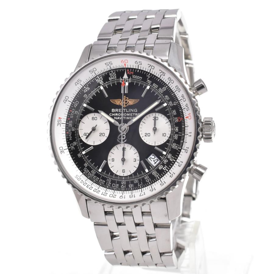 値下 ブライトリング BREITLING A23322 ナビタイマー クロノグラフ ブラック 自動巻き メンズ 良品 腕時計 G#150239 | ブライトリング | 01