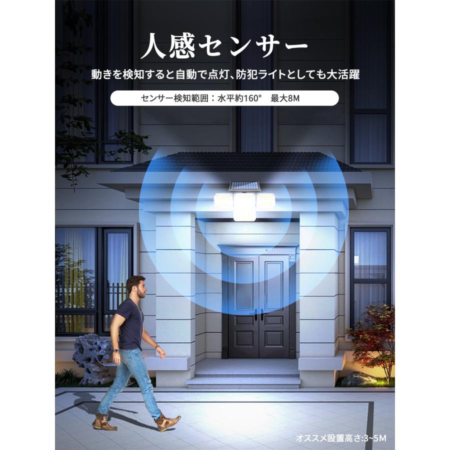 センサーライト 屋外 ソーラーライト 人感センサー 光感 室内