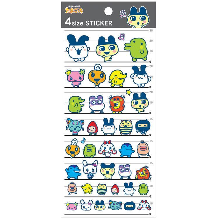 タマゴッチキャラクターシール4枚セット カミオジャパン たまごっち 4size STICKER キャラクター シール