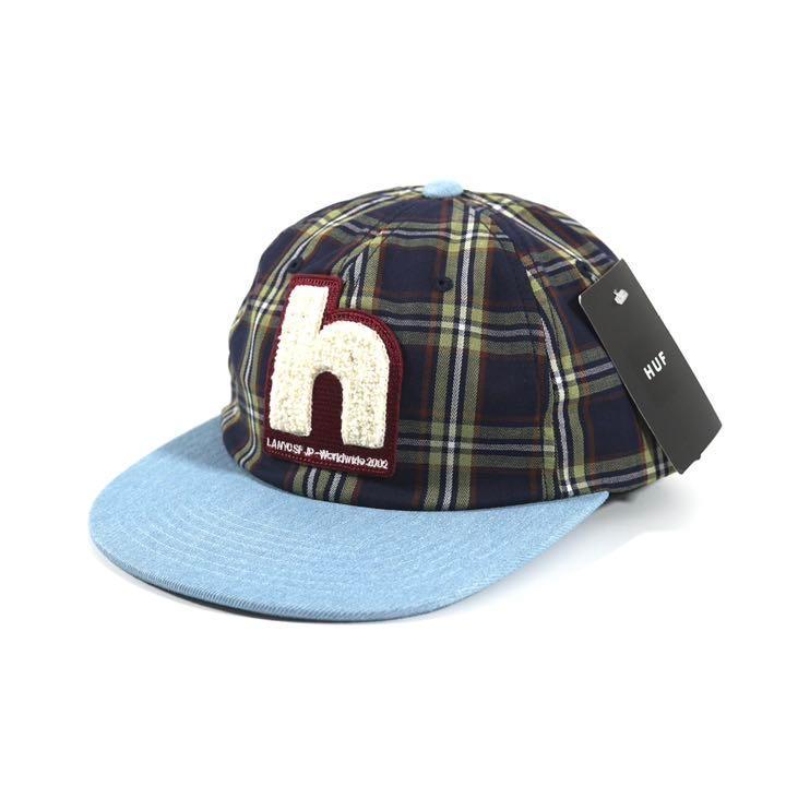 HUF CHENILLE PATCH 6PHANEL CAP キャップ MC ハフ 帽子 ユニセックス 送料無料 チェック デニム ロゴ | HUF | 01