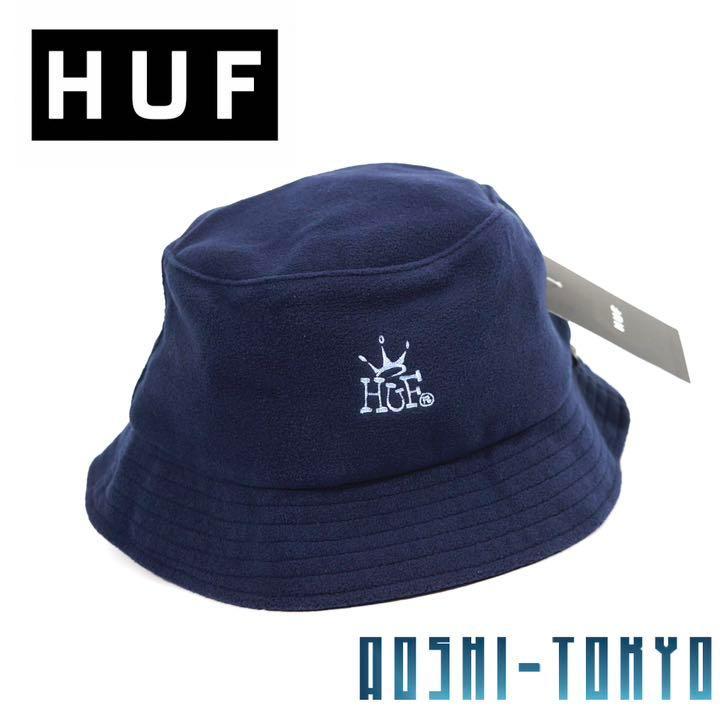 HUF CROWN POLAR FLEECE バケットハット フリース ネイビー ユニセックス 送料無料 海外 キャップ 冬｜aoshi｜07